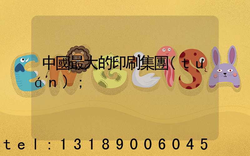 中國最大的印刷集團(tuán)