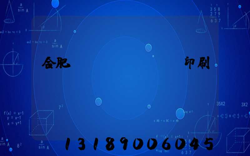 合肥絲網(wǎng)印刷廠