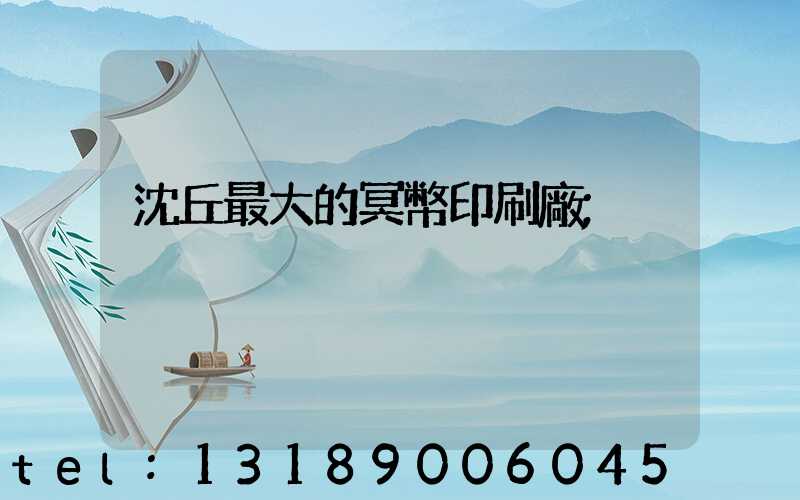 沈丘最大的冥幣印刷廠