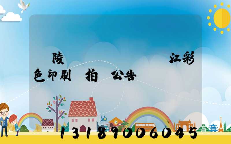 銅陵長(zhǎng)江彩色印刷廠拍賣公告