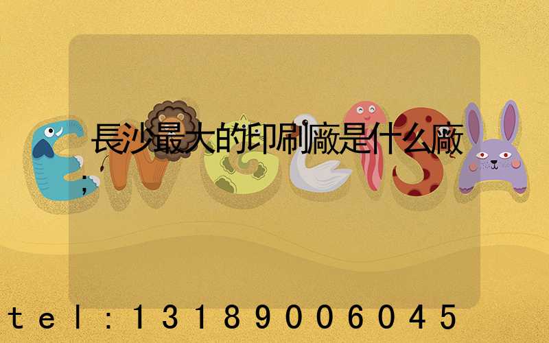 長沙最大的印刷廠是什么廠