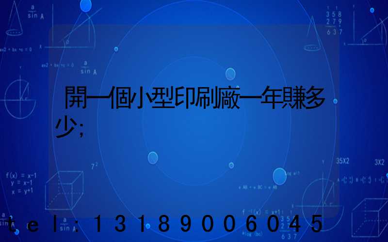 開一個小型印刷廠一年賺多少
