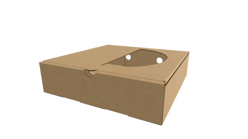 飛機盒- 開窗透氣孔披薩翻蓋盒設(shè)計結(jié)構(gòu)圖